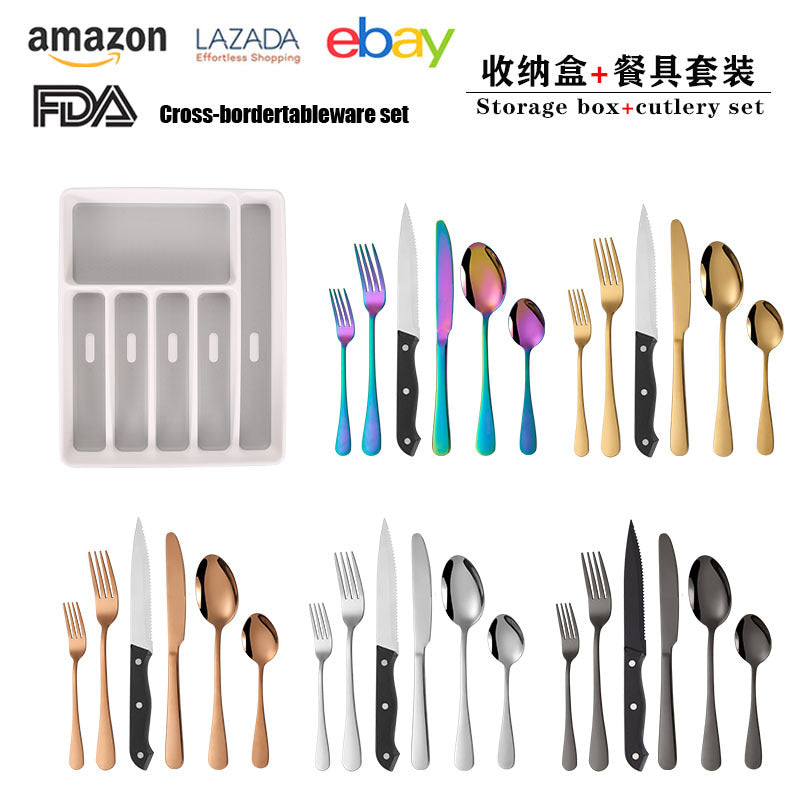 1010 Stainless Steel Knife Fork Spoon Steak Set
