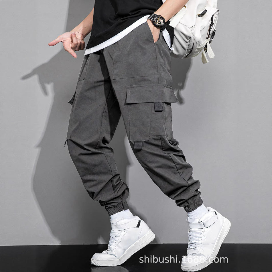 Boys Cargo Pants with Pockets and Elastic Waistband