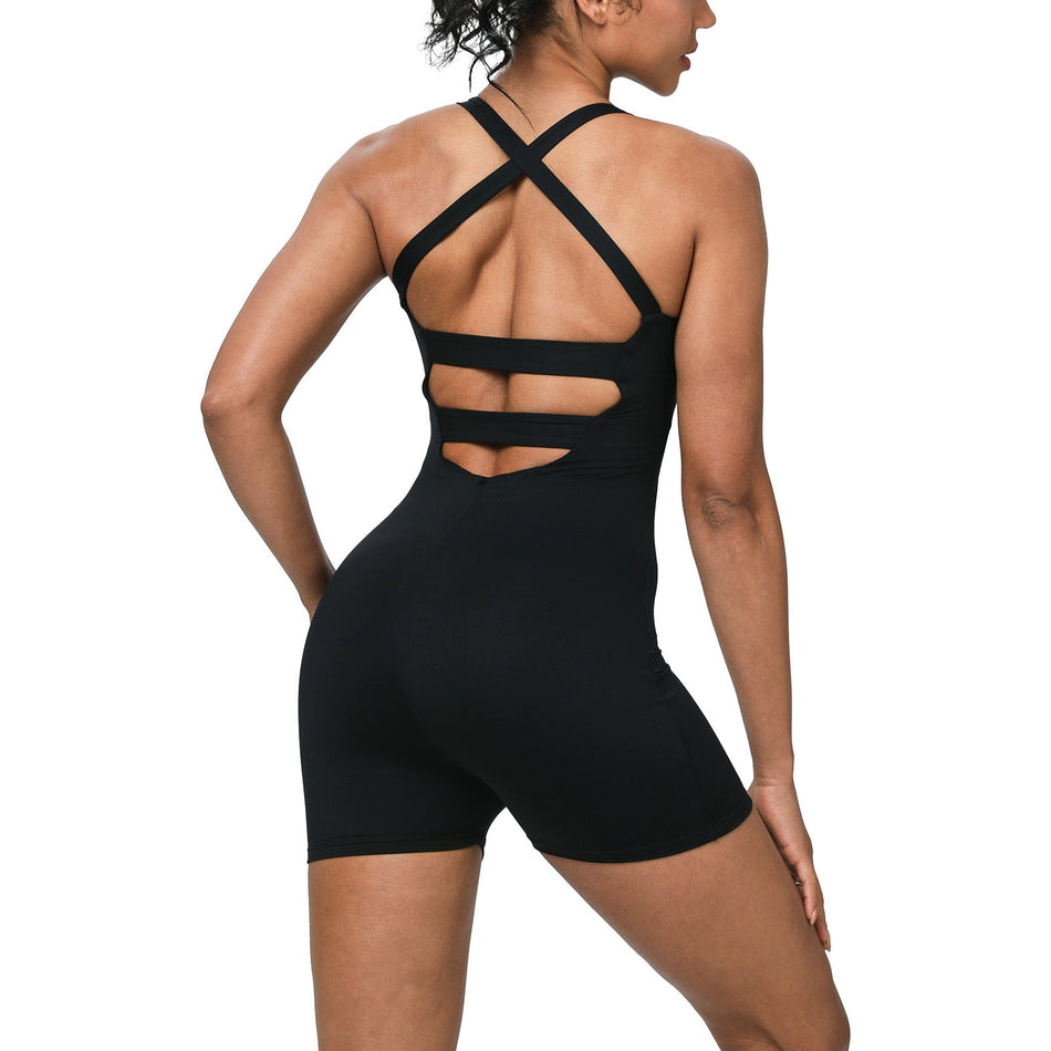 Hollow-Out Chest Support Sports Jumpsuit – Women’s Activewear