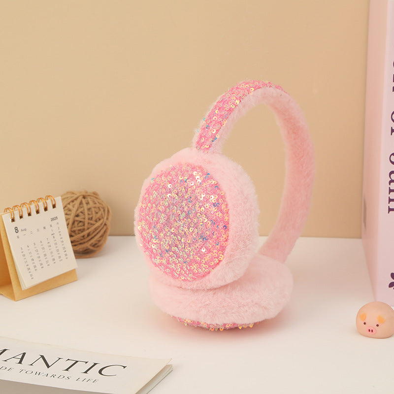 Fur Ball Winter Earmuffs Windproof Foldable Plush