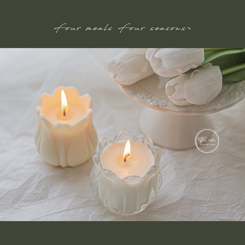 Romantic Tulip Aromatherapy Candle for Couples Bedroom