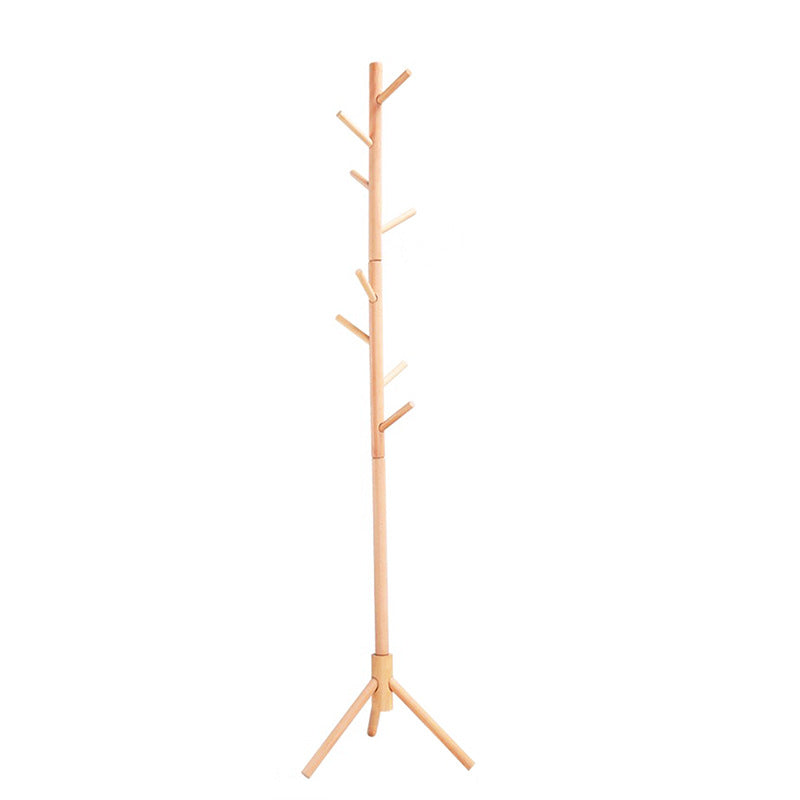 Solid Wood Floor Coat Rack – Standing Clothes & Bag Organizer