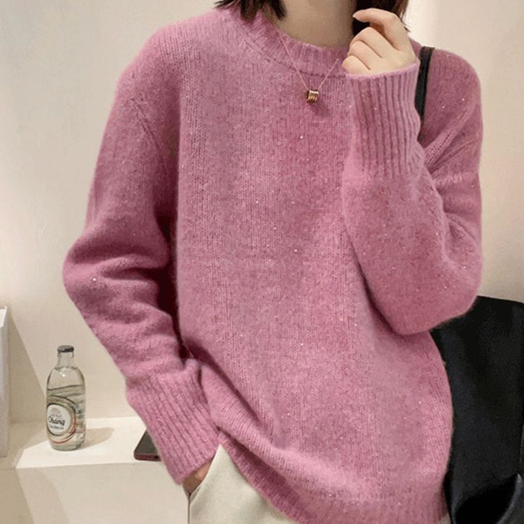 Women’s Soft Round Neck Knitted Sweater for Autumn & Winter