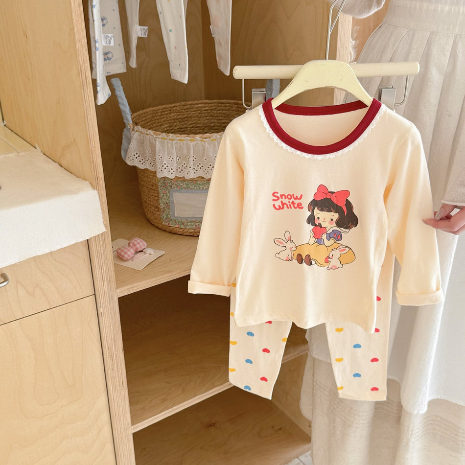 Kids Cartoon Pajama Set – Korean Style Autumn Wear