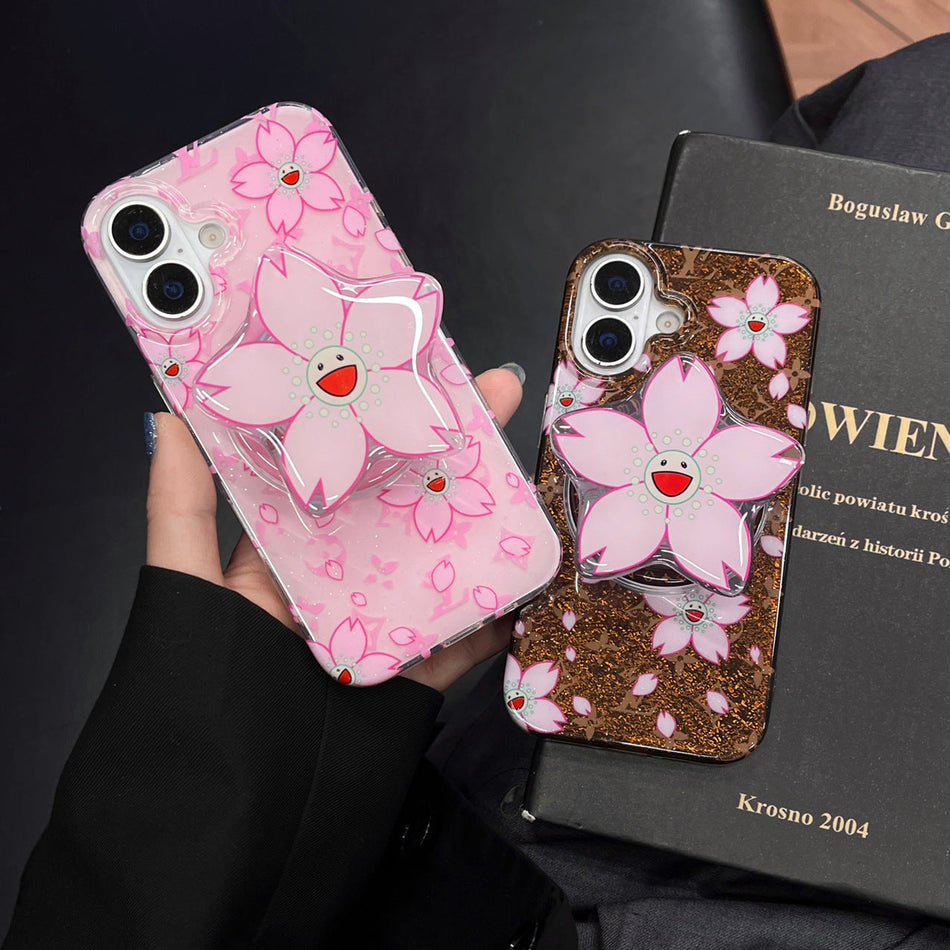 Flower Magnetic Holder Luxury iPhone Case