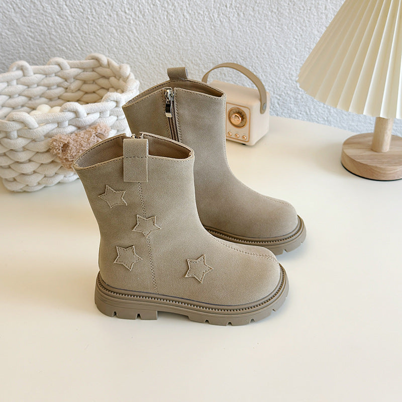 Girls’ Korean Style Star Martin Boots 2024