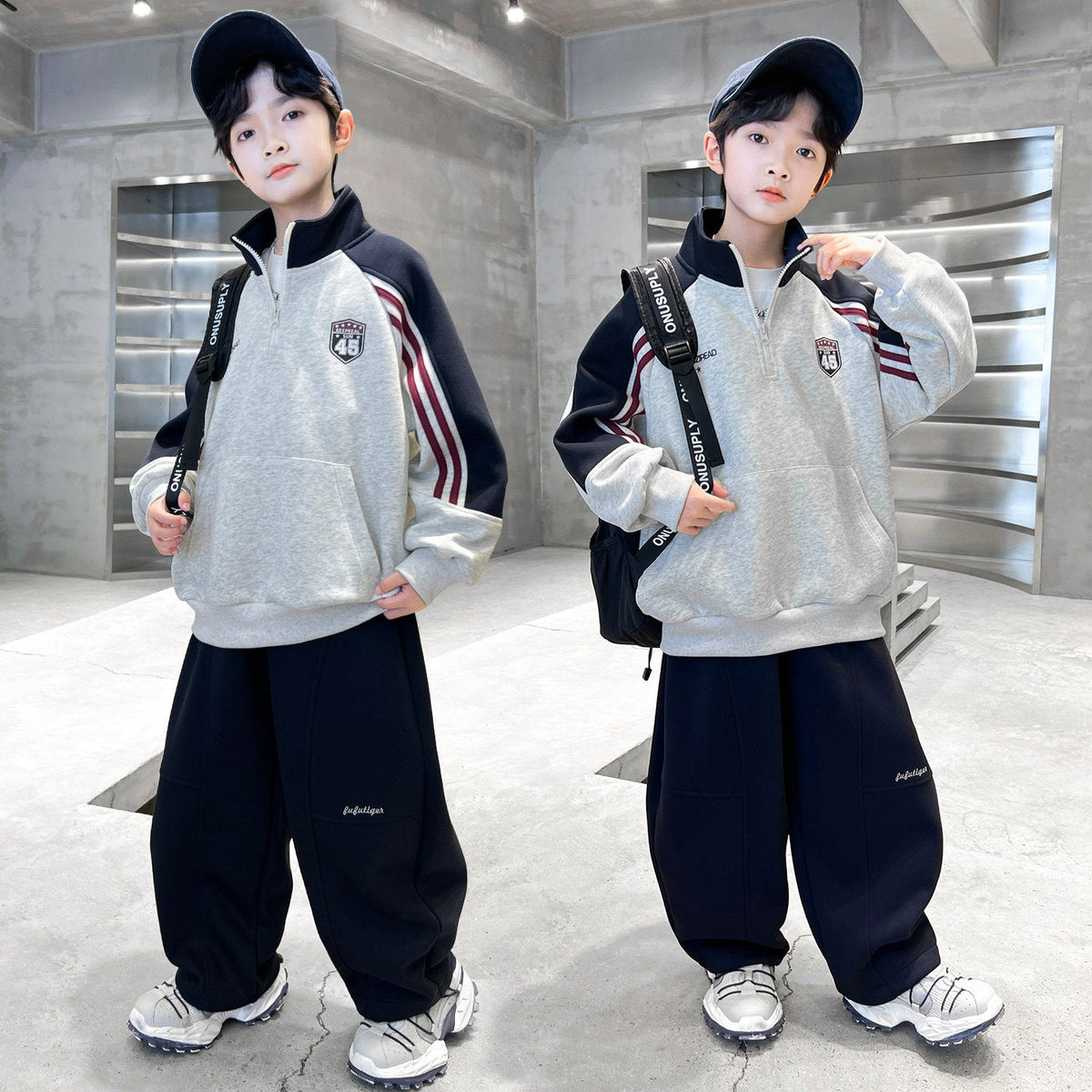 Boys 2026 Spring-Autumn Sports Sweater Two-Piece – Spring Autumn Kids Fashion Nepal | Tudoholic