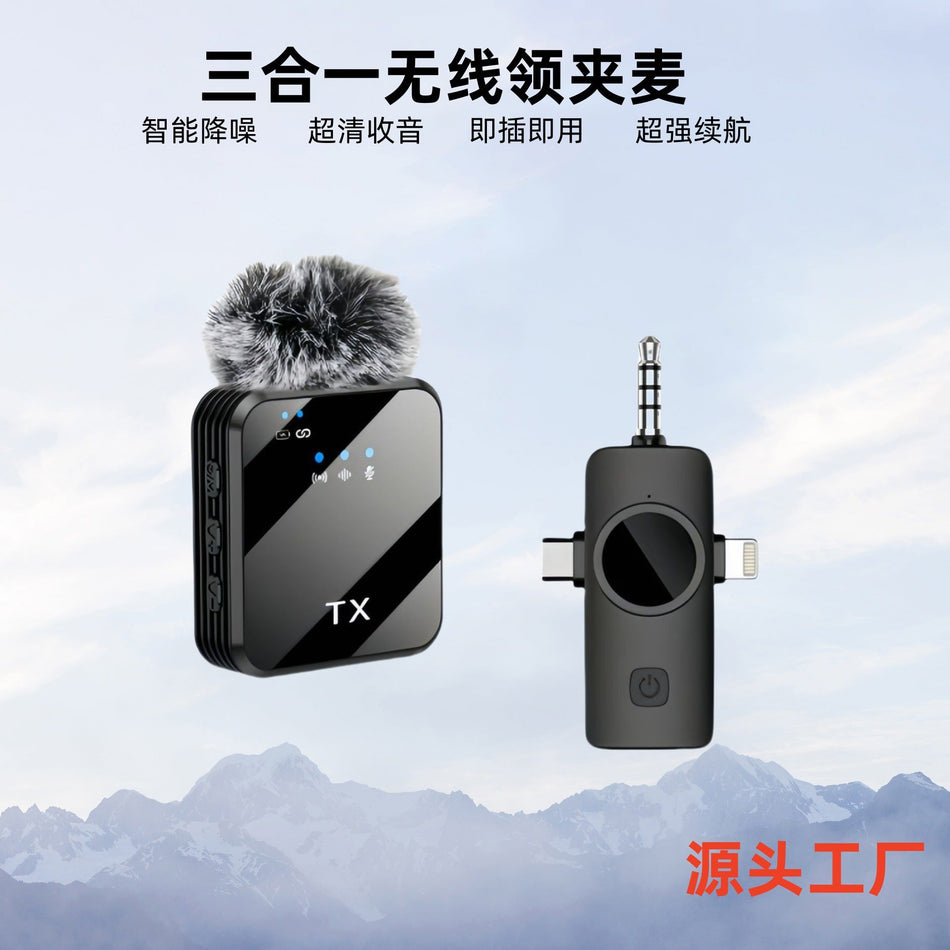 B8 Wireless Lavalier Microphone – Three-In-One Noise Reduction