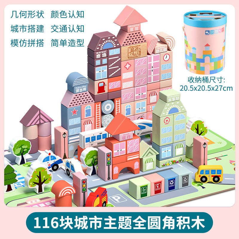 Macaron Large Particle Building Blocks for Toddlers