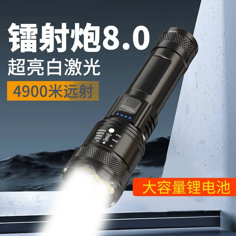 Super Light Rechargeable Zoom Flashlight – Long-Range Spotlight