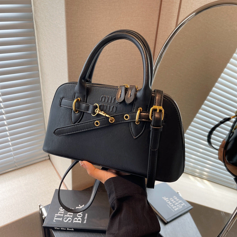 Retro Textured Women’s Crossbody Shell Bag