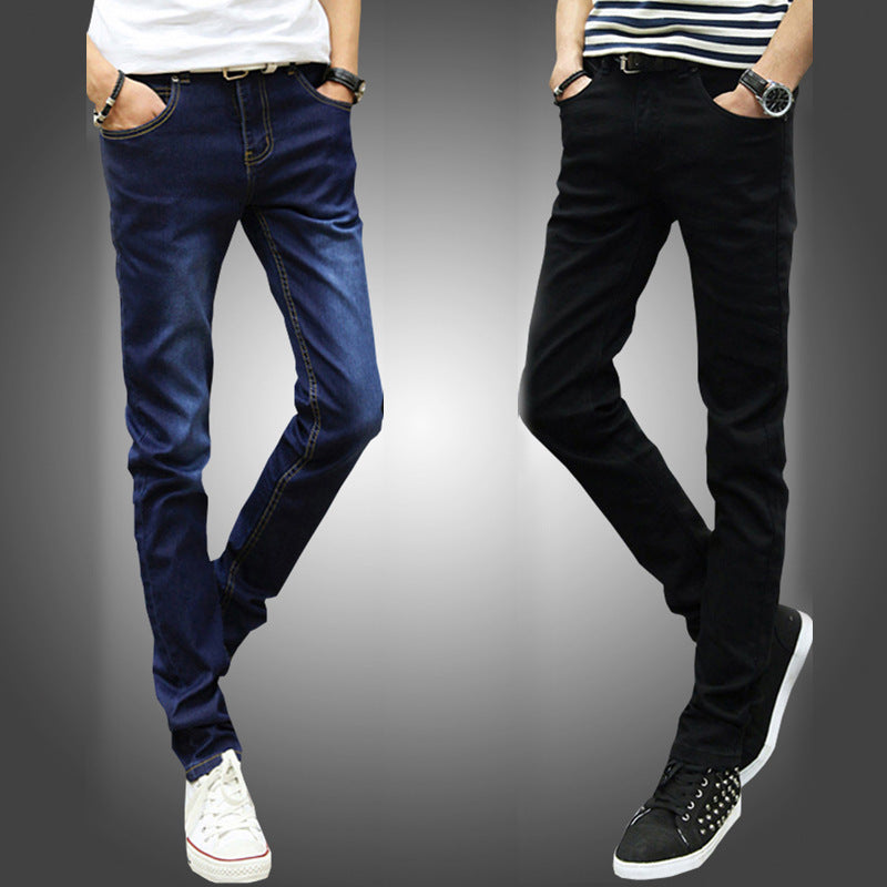 STOCK-Men’s Slim Ripped Jeans – Korean Style Trendy Casual Pants