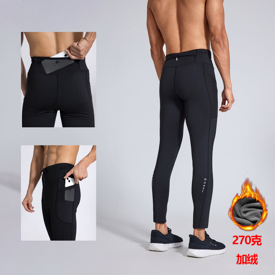 Men's Fleece-Lined Compression Pants – Quick-Dry & Stretch