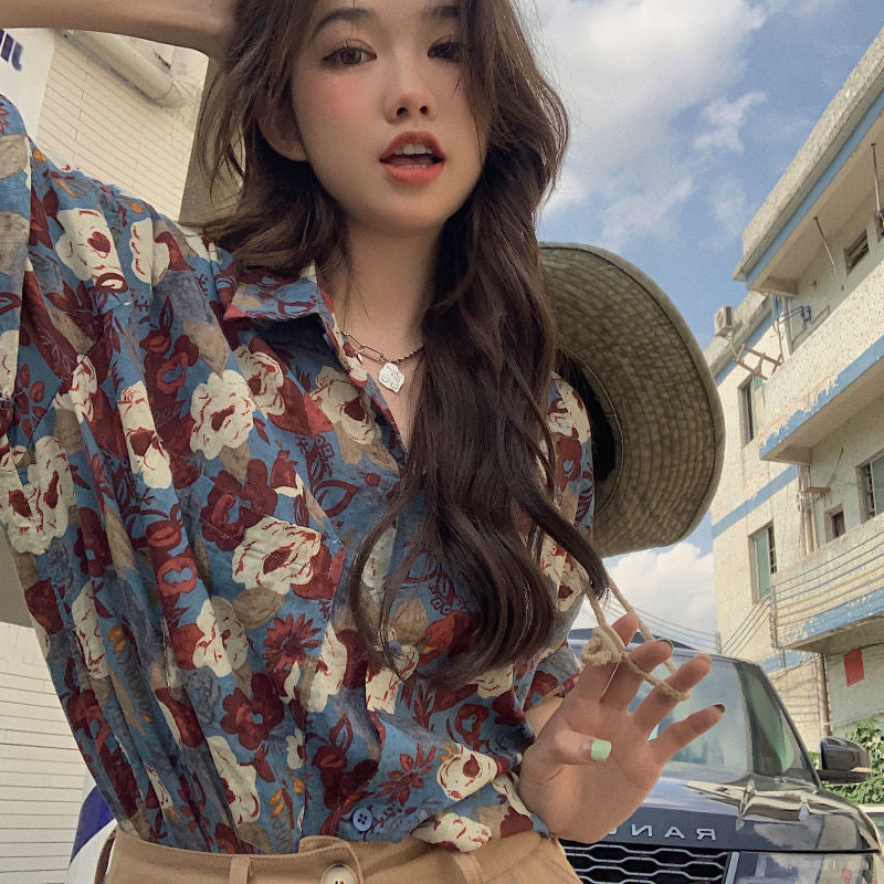 Vintage HK Style Printed Polo Shirt