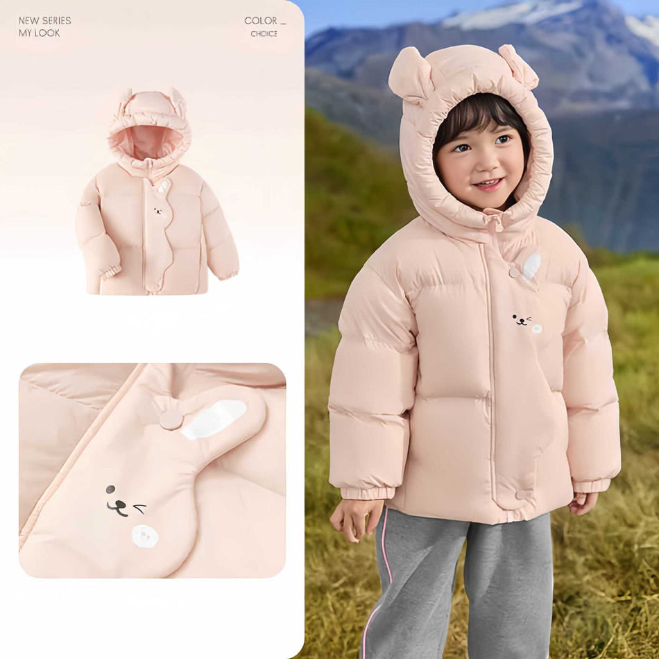 2024 Kids’ Hooded Down Jacket – Thickened Winter Coat