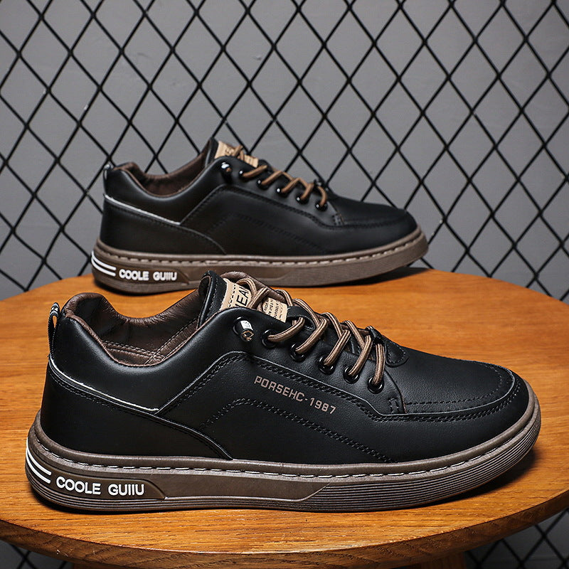 Men’s Spring White Sneakers – Korean-Style Casual Sports Shoes