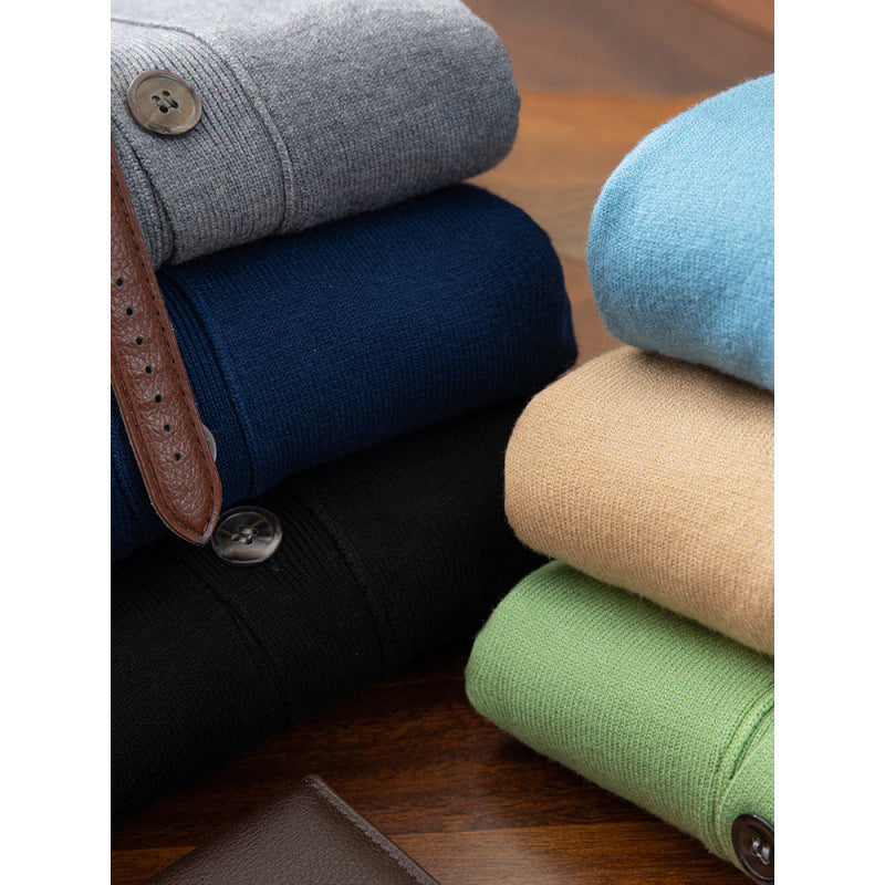 Men’s Loose V-Neck Cardigan – Autumn/Winter Knit Sweater