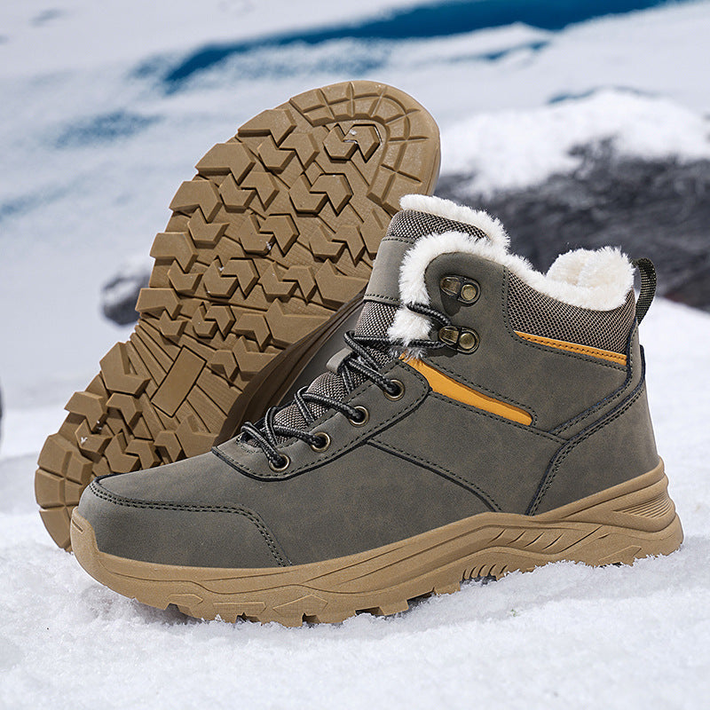 STOCK-Men’s Plus Size Winter Fleece-Lined Snow Boots – Warm