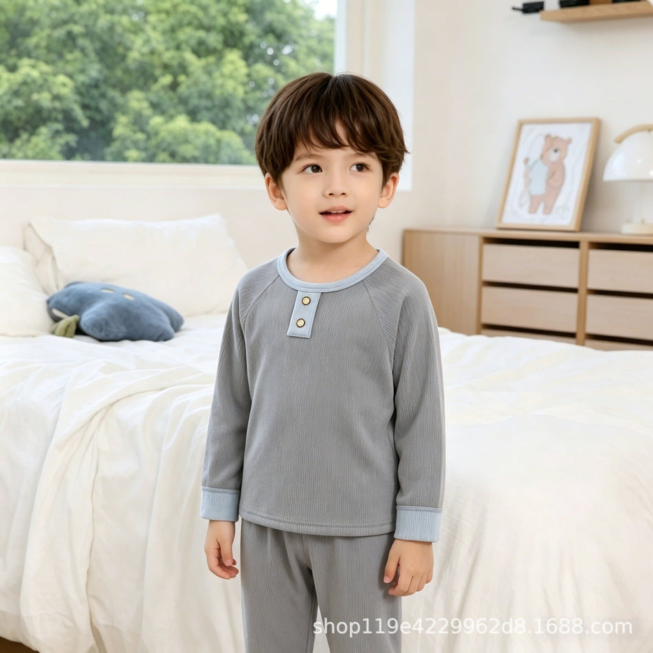 Kids' Thermal Cotton Underwear Set for Boys and Girls