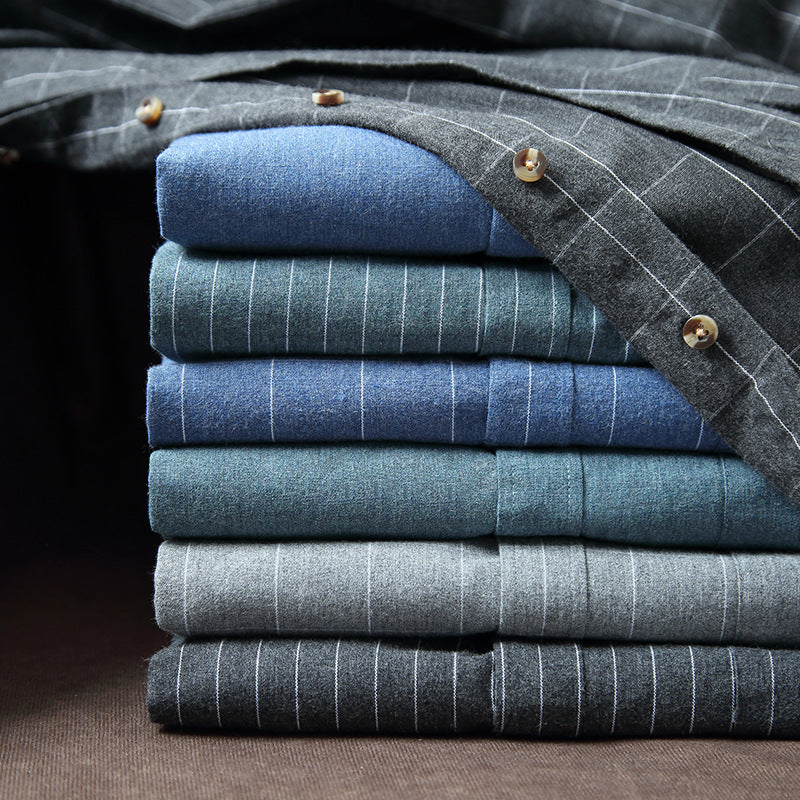 INSTOCK-Striped Flannel Casual Shirt for Men – Soft & Stylish