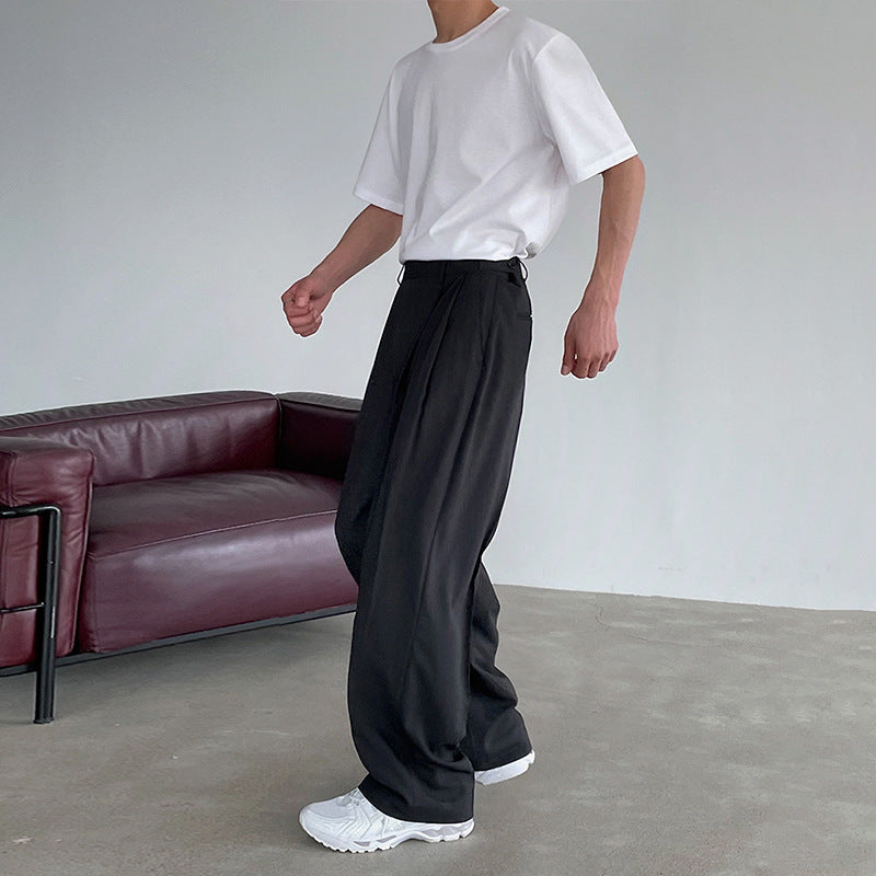 Men’s Korean-Style Loose Draped Wide-Leg Summer Casual Pants