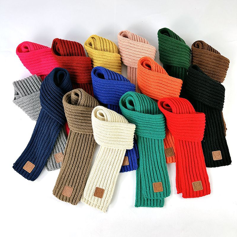Thick Knitted Kids’ Scarf – Soft & Warm Pure Color Design