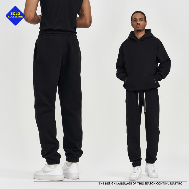 Men’s 350G Fleece-Lined Loose Casual Pants Autumn Winter