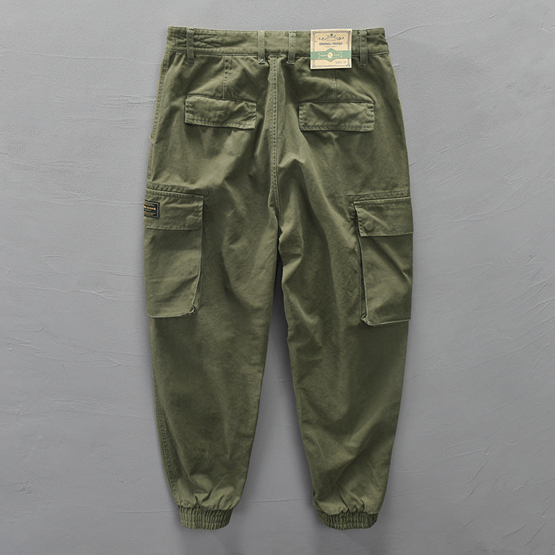 Men’s Autumn Cotton Solid Color Casual Overalls