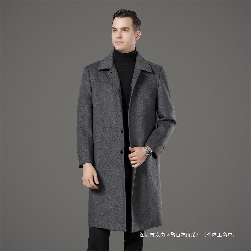 Men’s Long Wool Coat – High-End Autumn Winter Fashion