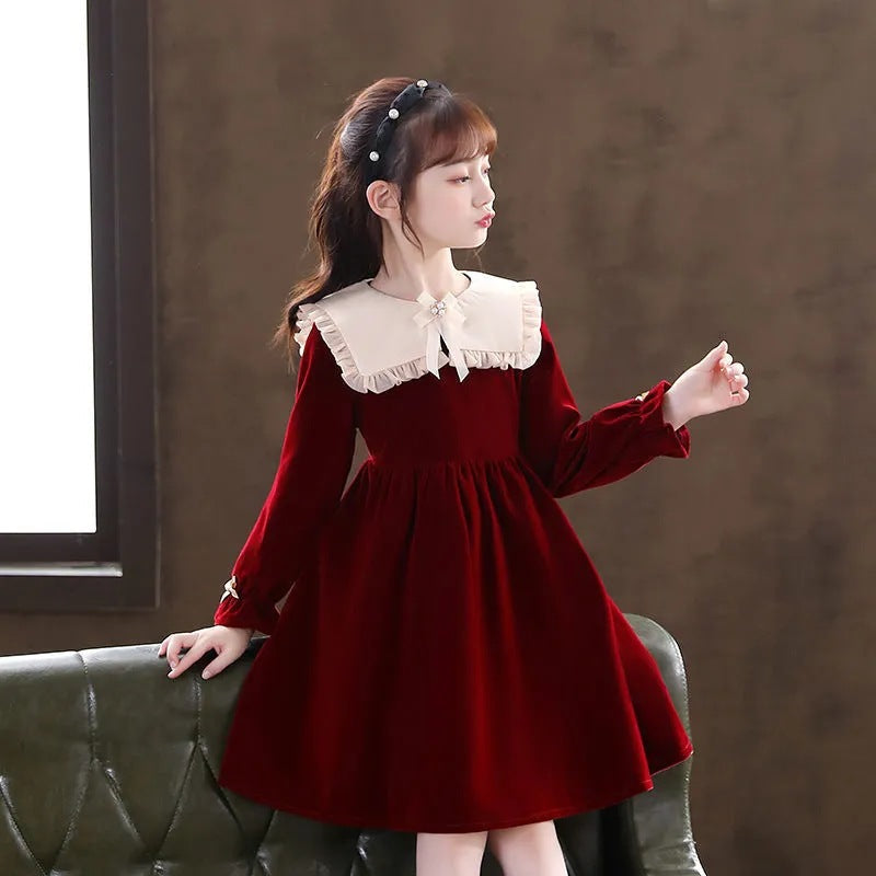 Girls Student Princess Dress Spring Autumn Winter Style