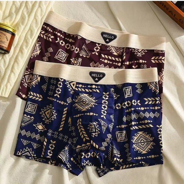 STOCK- Mens Retro Ethnic Loose Boxer Briefs