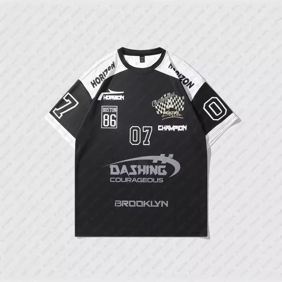 3D Printed Racing T-Shirt – Loose Fit Men’s Summer Style