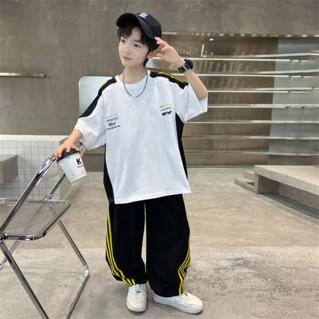 Boys Striped Raglan Pants Summer Set – Baby & Children's Outfits – Image 6