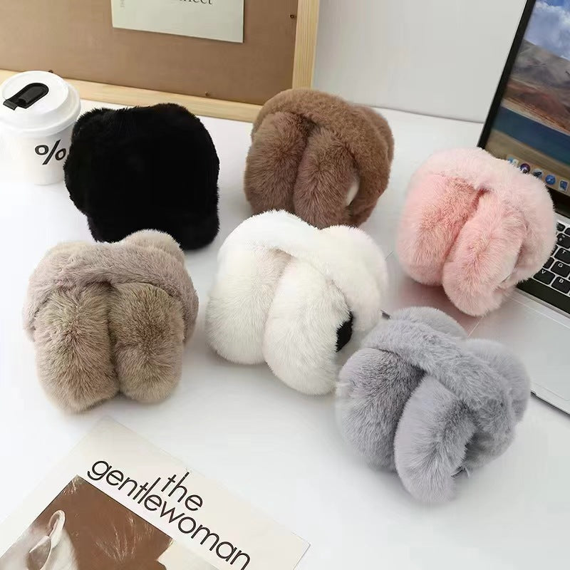 Foldable Plush Winter Earmuffs – Thick & Windproof Ear Warmers