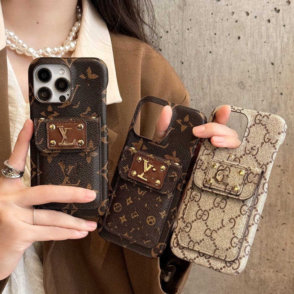 Leather Buckle Card Holder iPhone Case