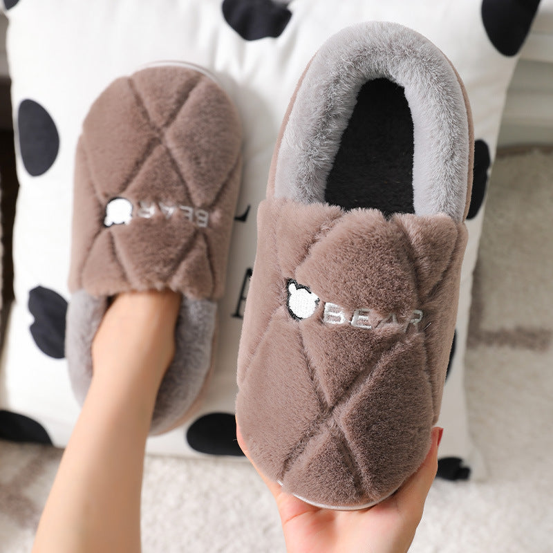 New Winter Cotton Slippers Men & Women Thick Non-Slip