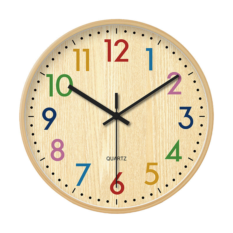 Japanese-Style Wooden Silent Wall Clock for Living Room