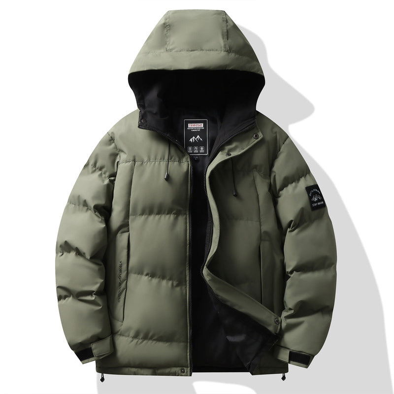 Men’s Slim Hooded Cotton Jacket Korean Style 2026