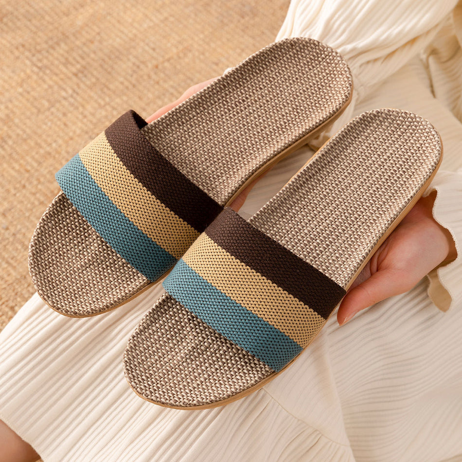 Jieliya Linen House Slippers – All-Season Cotton Comfort