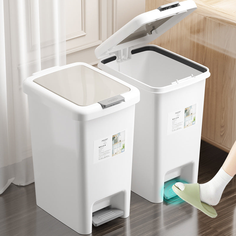 Pedal Trash Bin with Lid for Kitchen and Bathroom