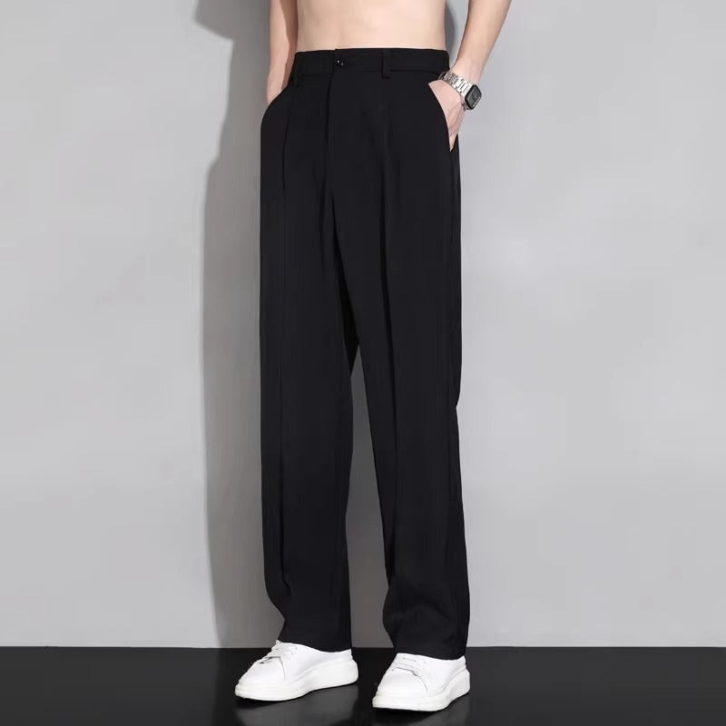 Men’s Plus-Size Ice Silk Loose Summer Pants