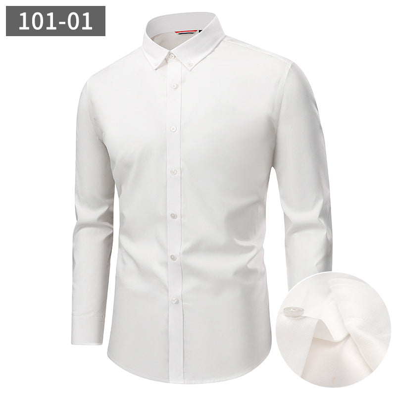Men's Natural Cotton Linen Non-Iron Business Casual Shirt