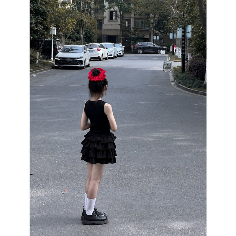 Girls’ Cake Dress 2025 – Summer Tank Short Princess Outfit