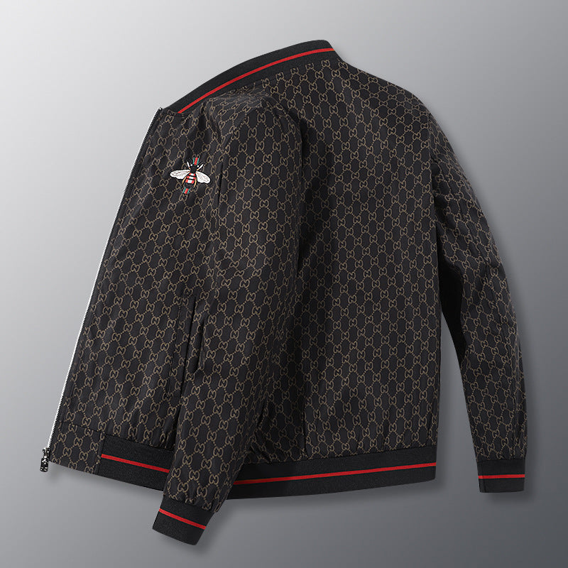STOCK-Youth Fashion Bee-Embroidered Mens Jacket 2025