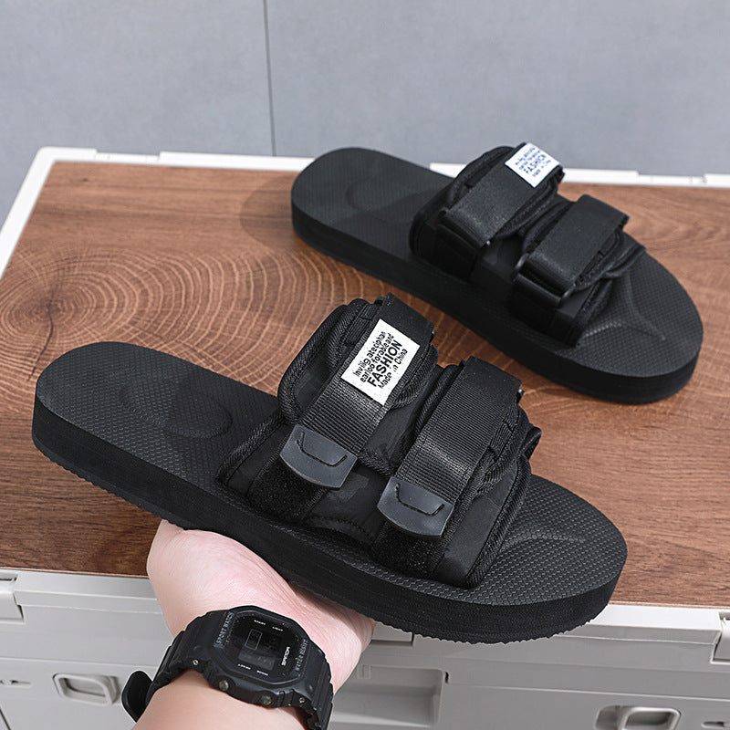 Men’s Korean-Style Summer Slippers – One-Word Sandals