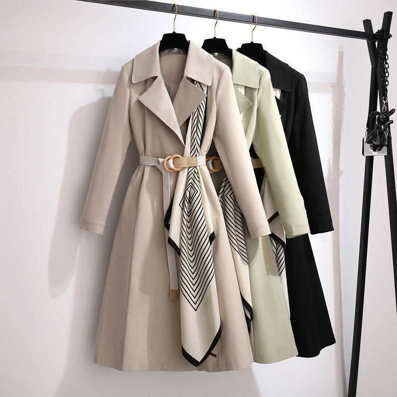 Plus Size Slim Mid-Length Windbreaker Women