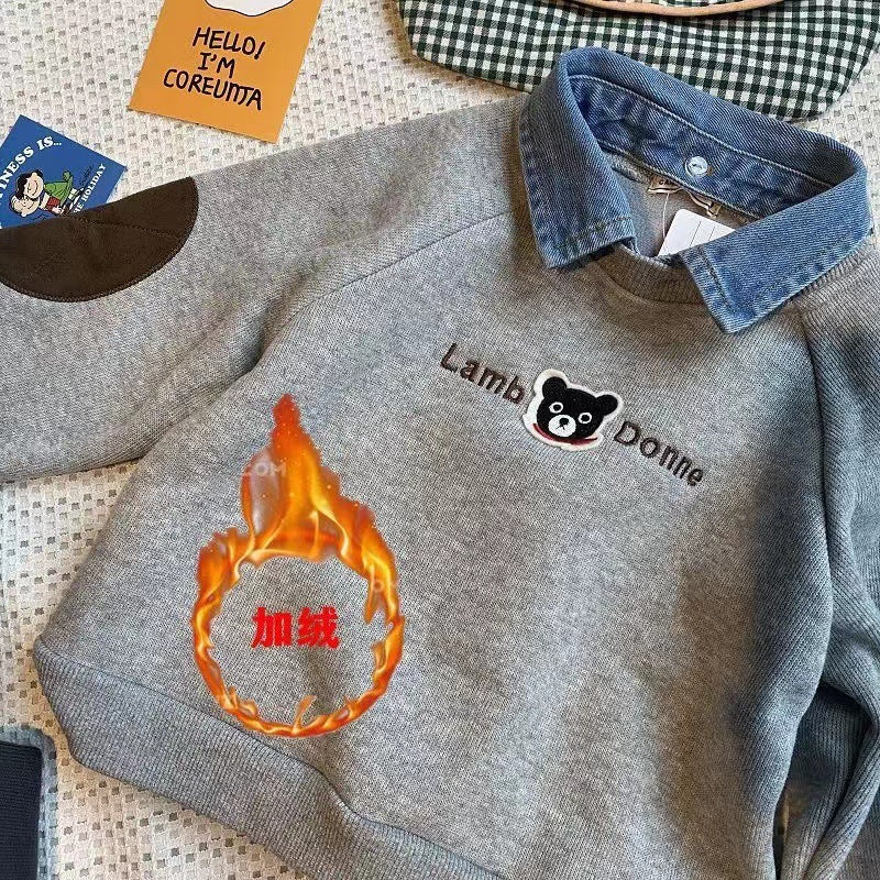 Boys’ Fleece-Lined Sweatshirt 2026 – Trendy Warm Top – Kids Fashion Nepal | Tudoholic