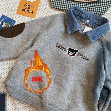 Boys’ Fleece-Lined Sweatshirt 2026 – Trendy Warm Top – Kids Fashion Nepal | Tudoholic