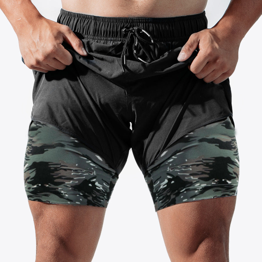 Men’s Summer Fitness Shorts – Quick-Dry Double-Layer Zipper