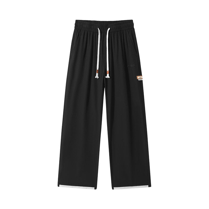 Men's Ice Silk Wide Leg Pants with Breathable Loose Fit